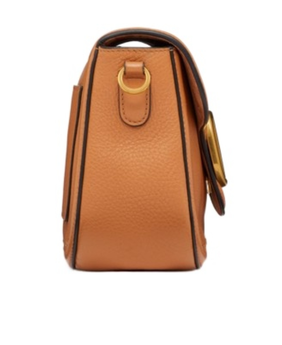 Valentino Structured Leather Chain Strap Bag In Brown