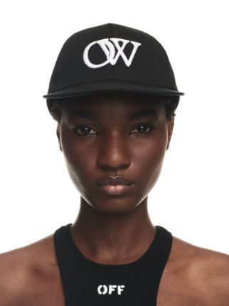 Off-white Drill Cap Baseball Curved Peak In Black