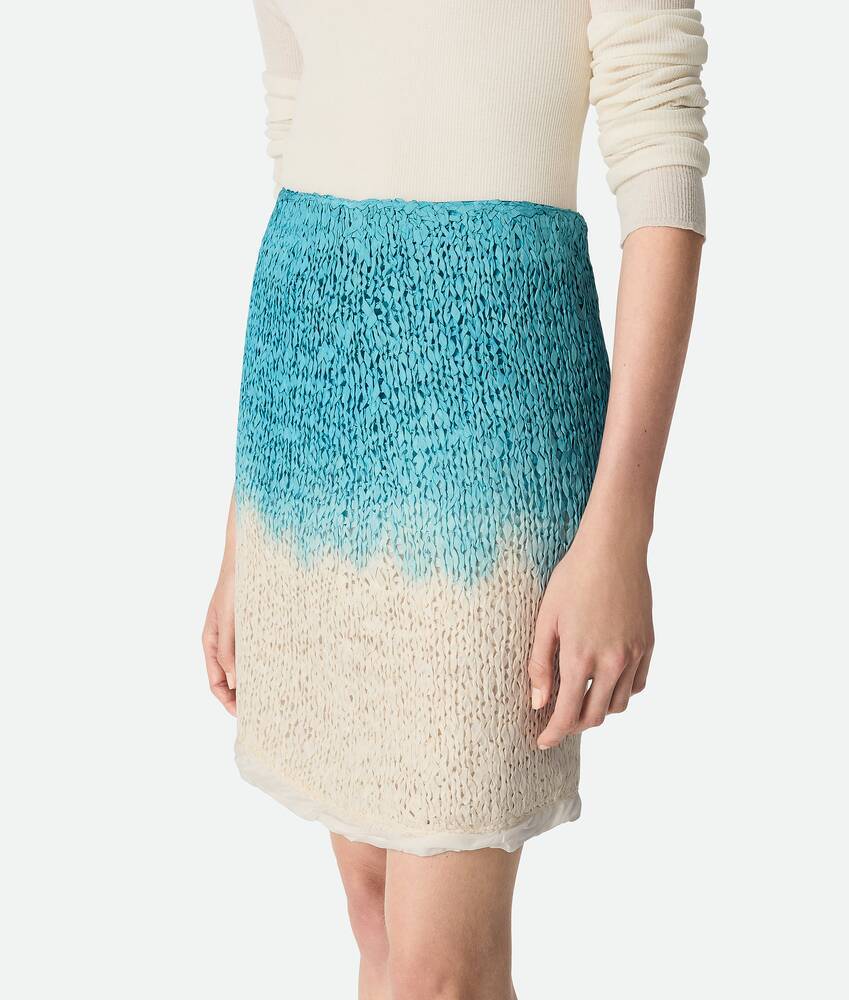 Bottega Veneta Wool And Silk Overdyed Skirt In Nude