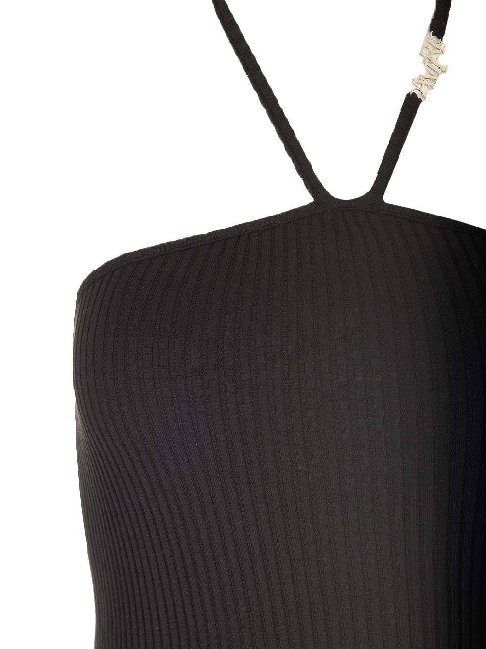 Amiri High-waist Strap-detailed Pencil Midi Skirt In Black