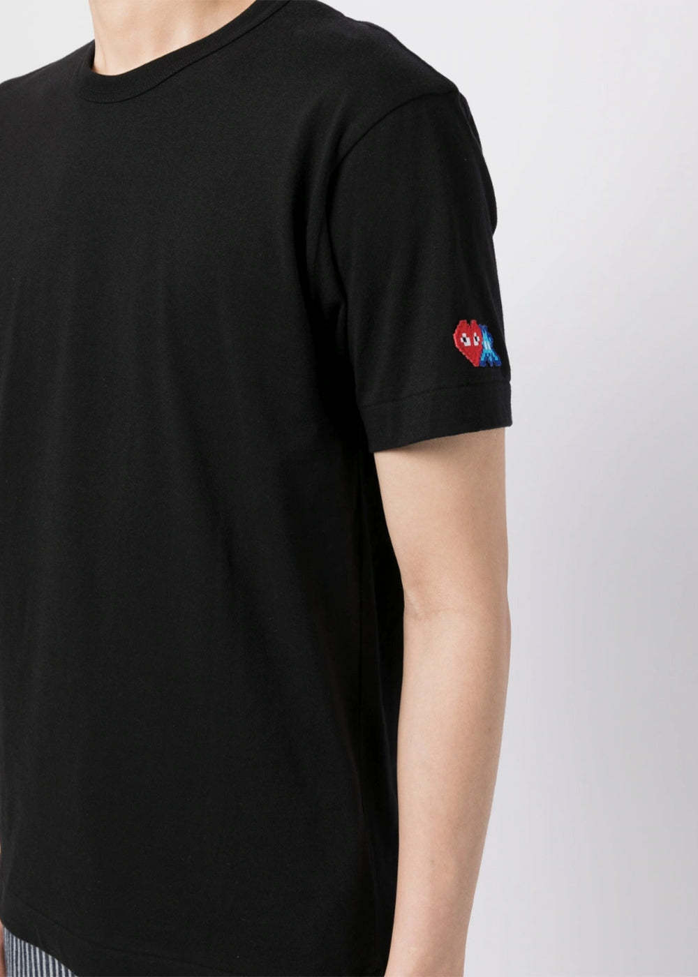 Comme Des Garçons Play X Invader Logo-patch Cotton T-shirt In Black