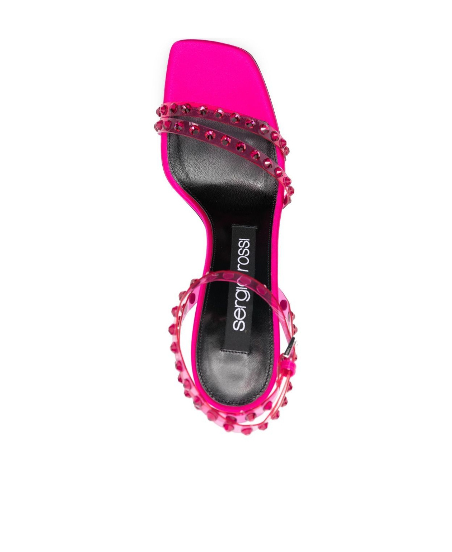Sergio Rossi Crystal-embellished Sandals In Pink