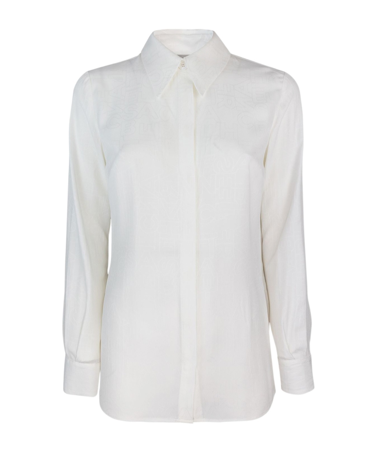 Elisabetta Franchi Camicia Lettering In Jacquard In White