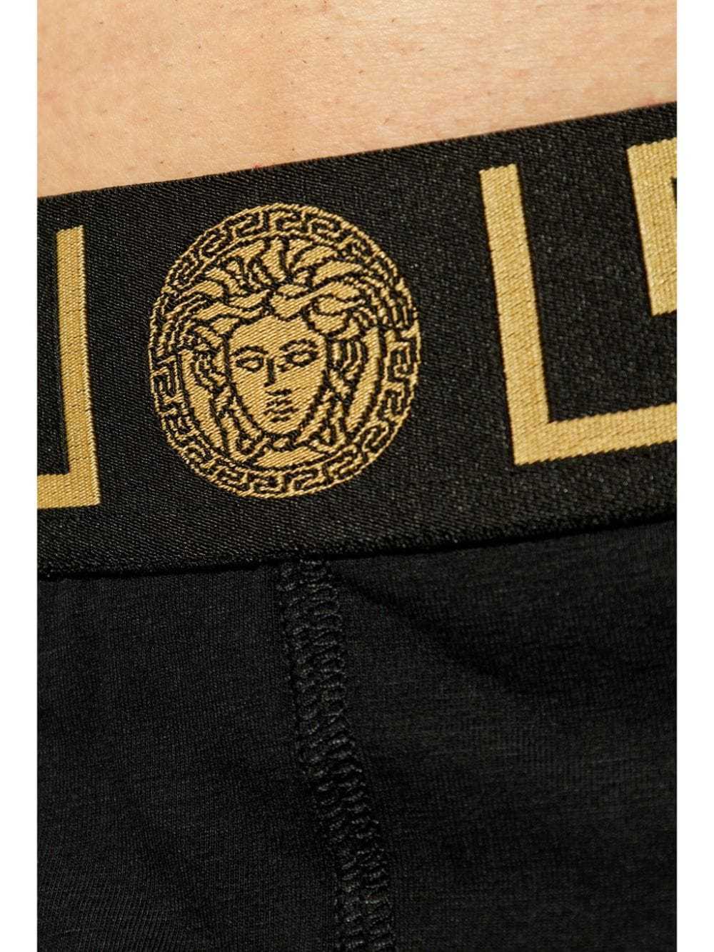 Versace Greca Jacquard Boxer Shorts In Black