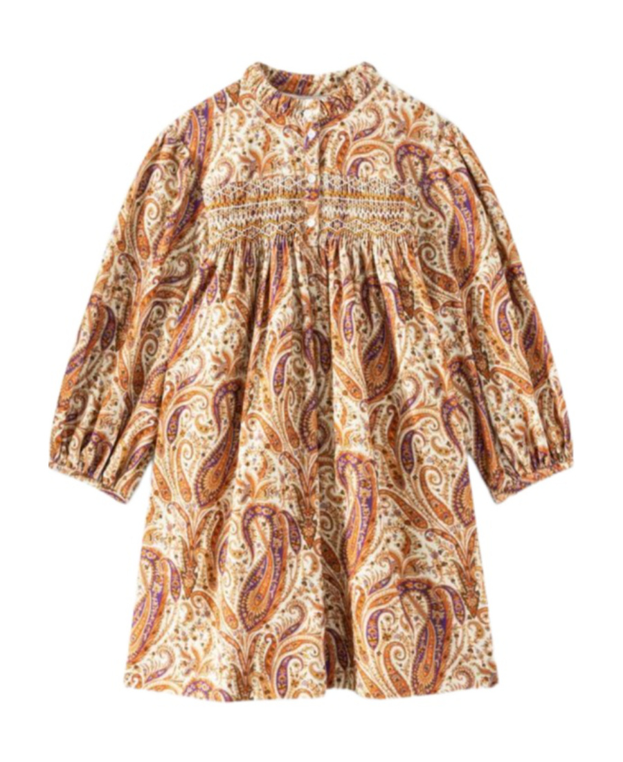 Bonpoint Printed Dress In Nude