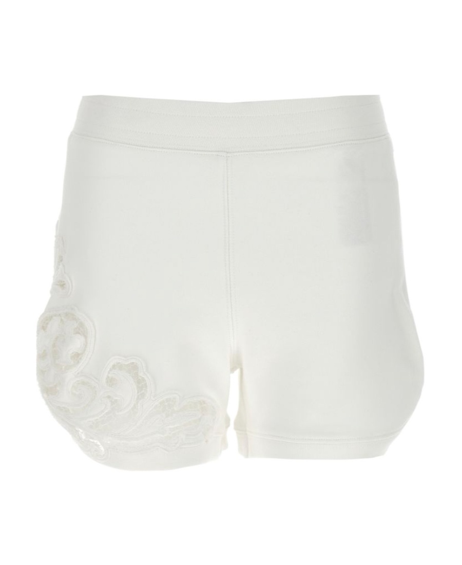 Ermanno Scervino Embroidered High-waisted Shorts In White