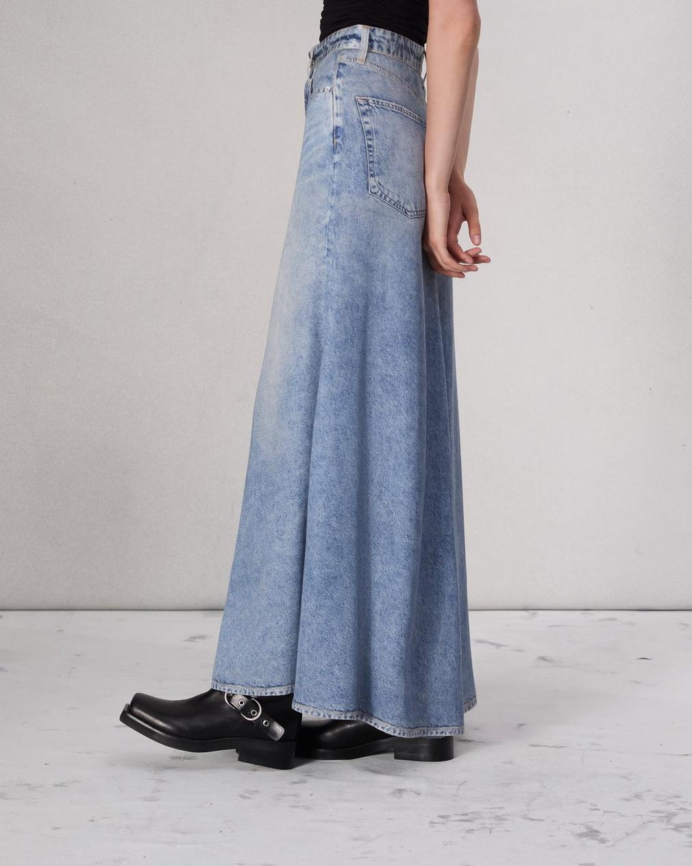 Rag & Bone Belt-loop Skirt In Blue