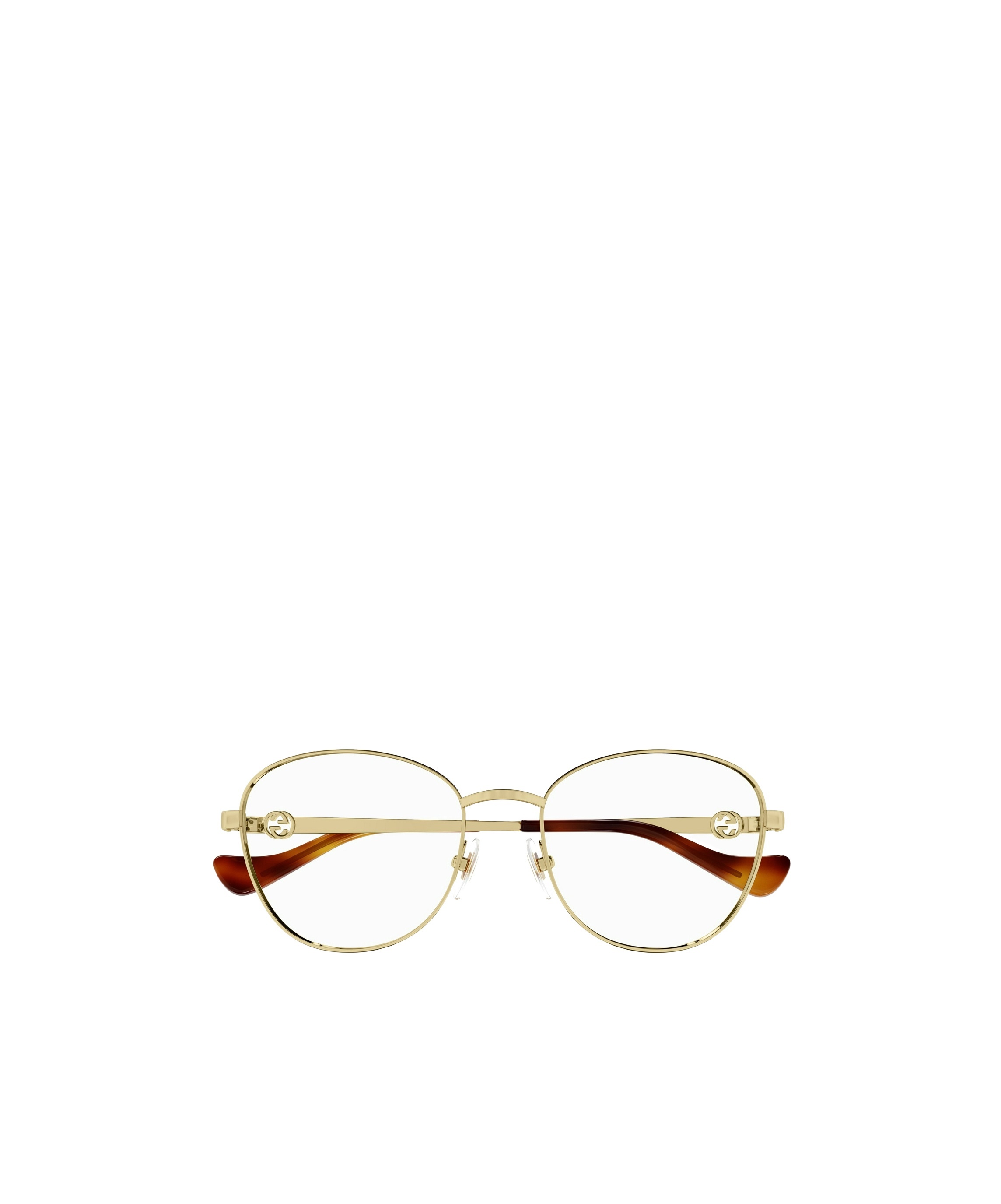 Gucci Interlocking G Round-frame Glasses In Nude