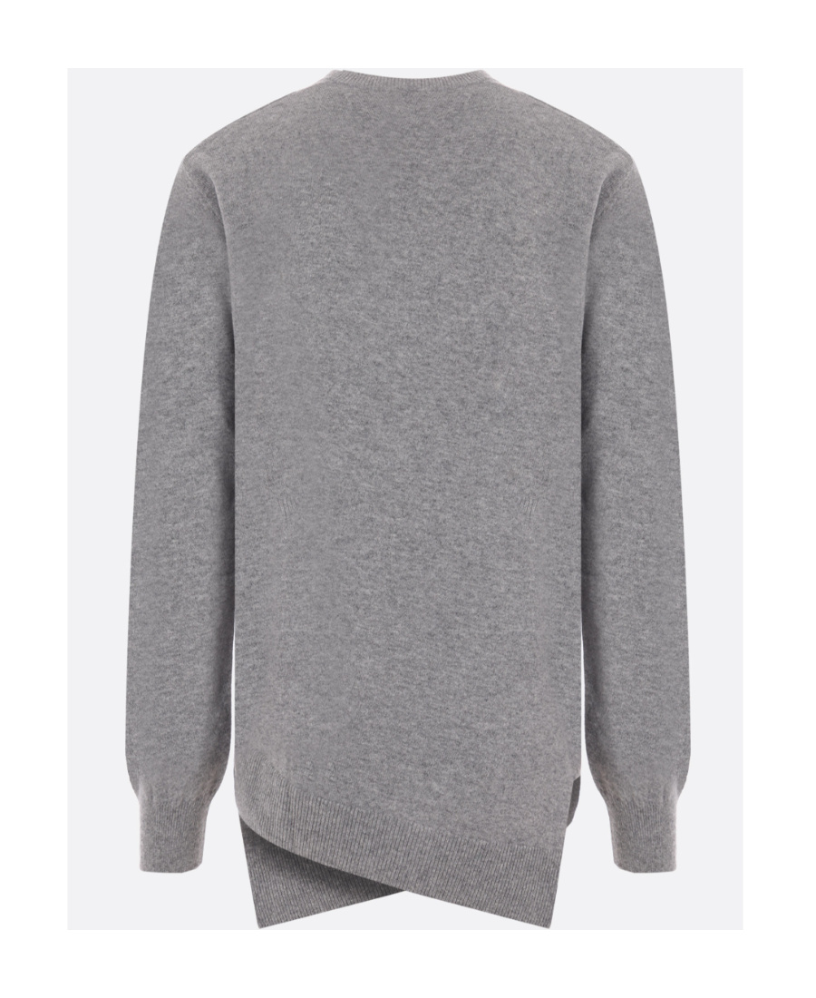 Comme Des Garçons Long-sleeved Sweater In Gray