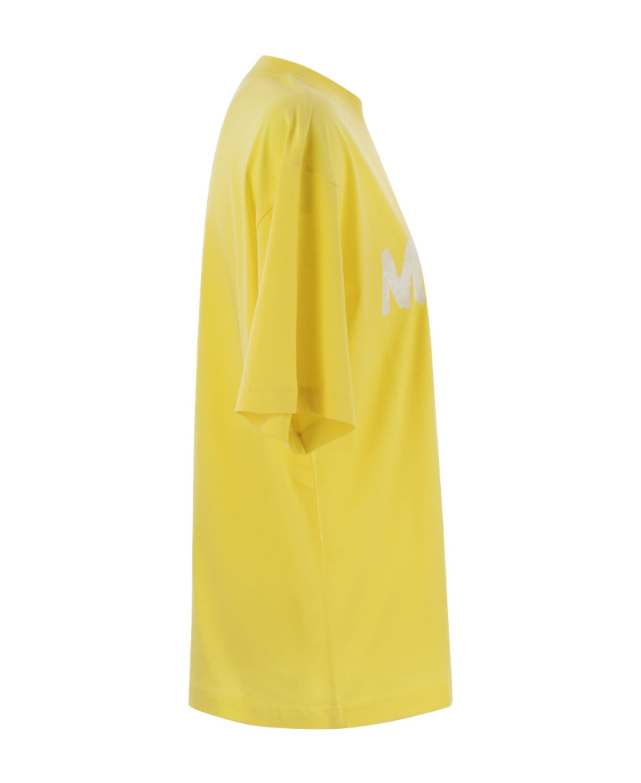 Marni Relaxed-fit Short-sleeve T-shirt With Bold Logo Print In Yellow