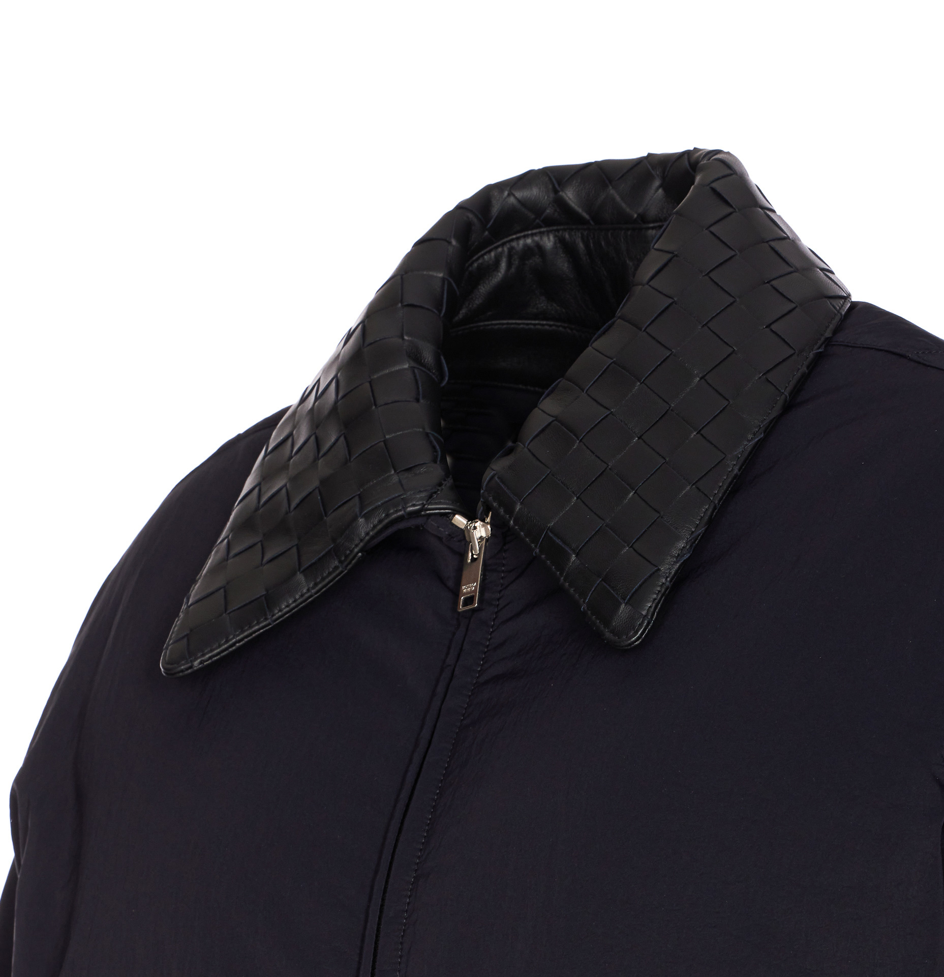 Bottega Veneta Long-sleeved Down Jacket In Blue