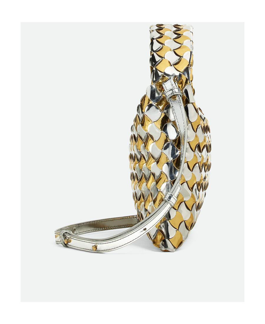 Bottega Veneta Hop Mini Intrecciato Metallic Hobo Bag In Multicolor