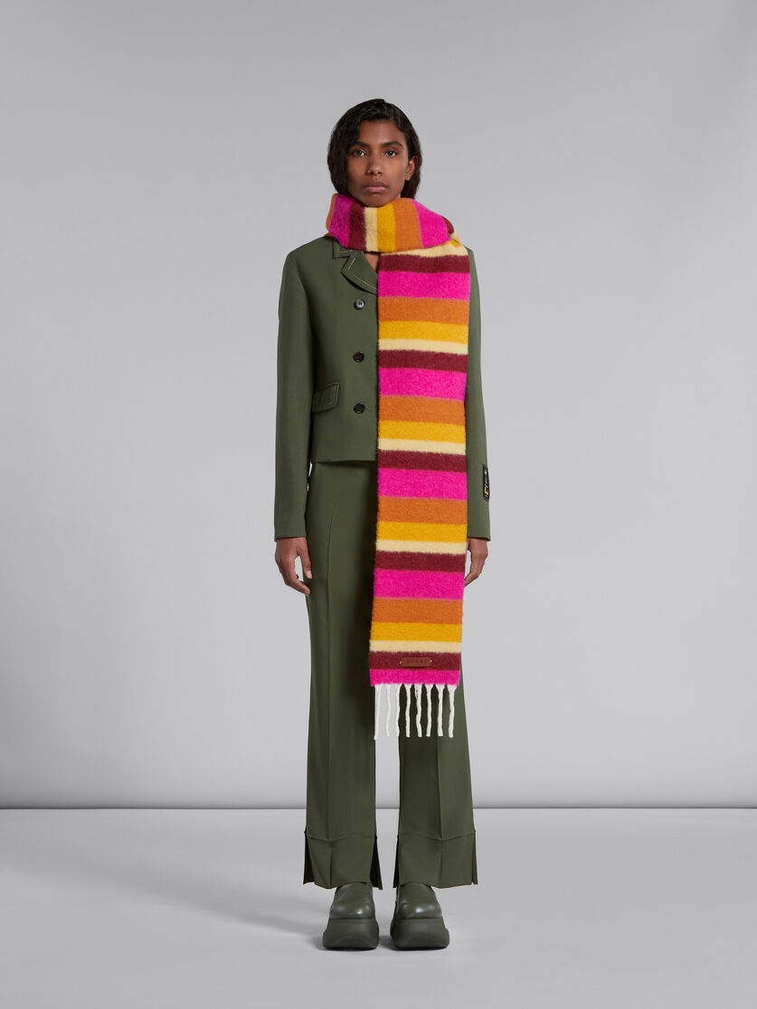 Marni Alpaca And Wool Scarf In Multicolor