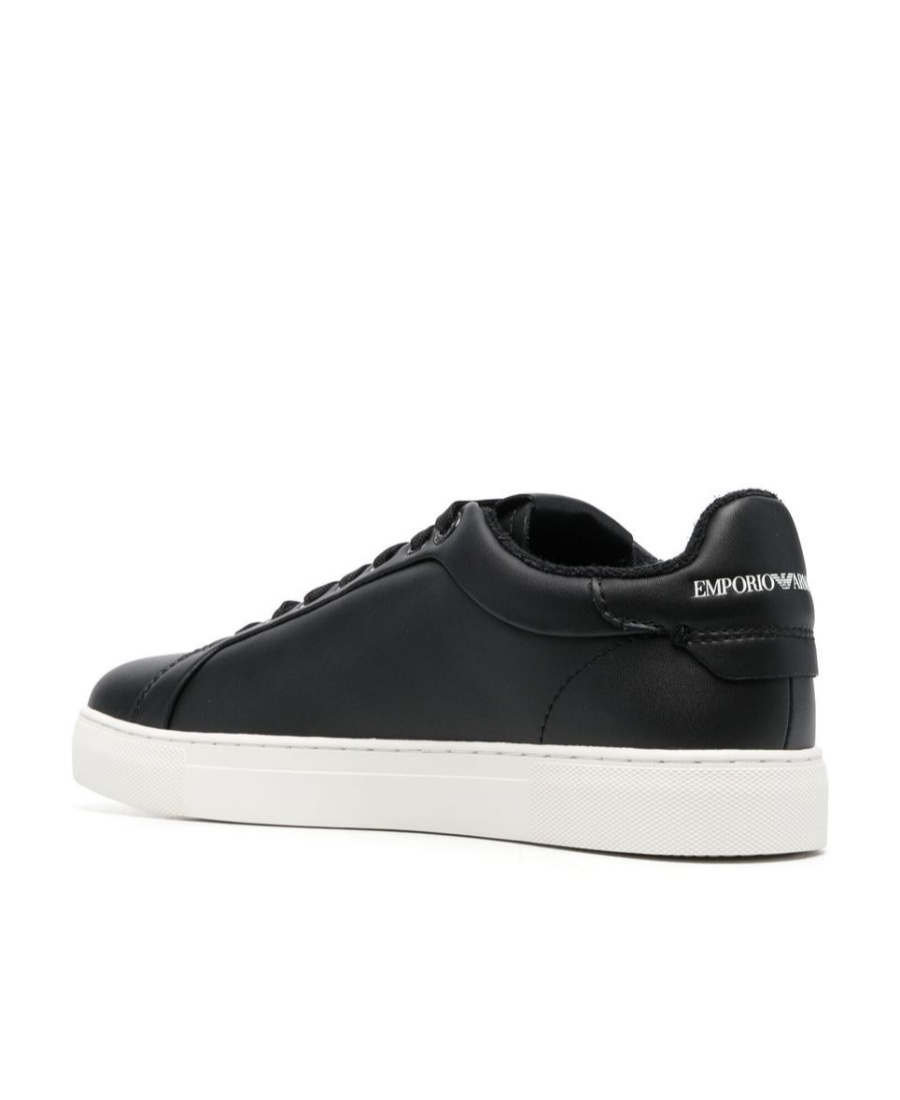 Emporio Armani Logo Pattern Low-cut Shoes In Black
