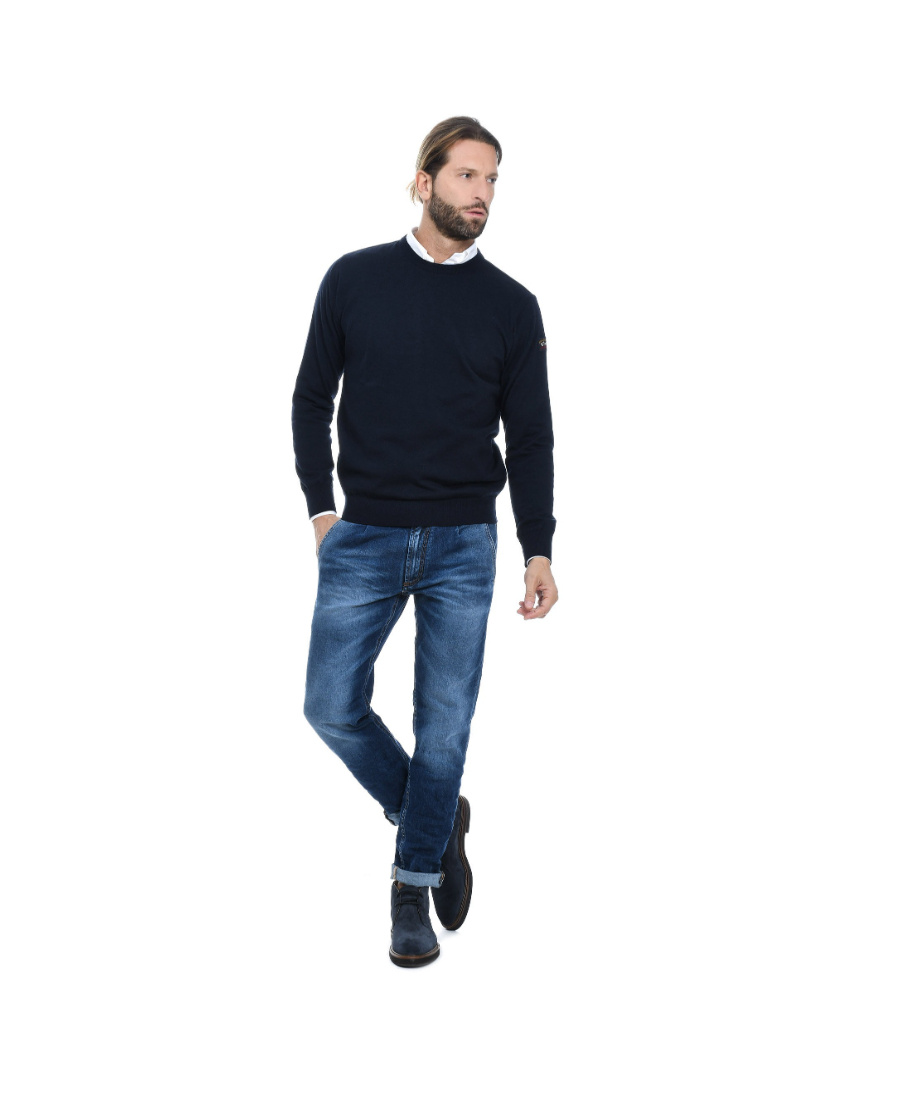 Shop Paul & Shark Logo-patch Wool Jumper In Black