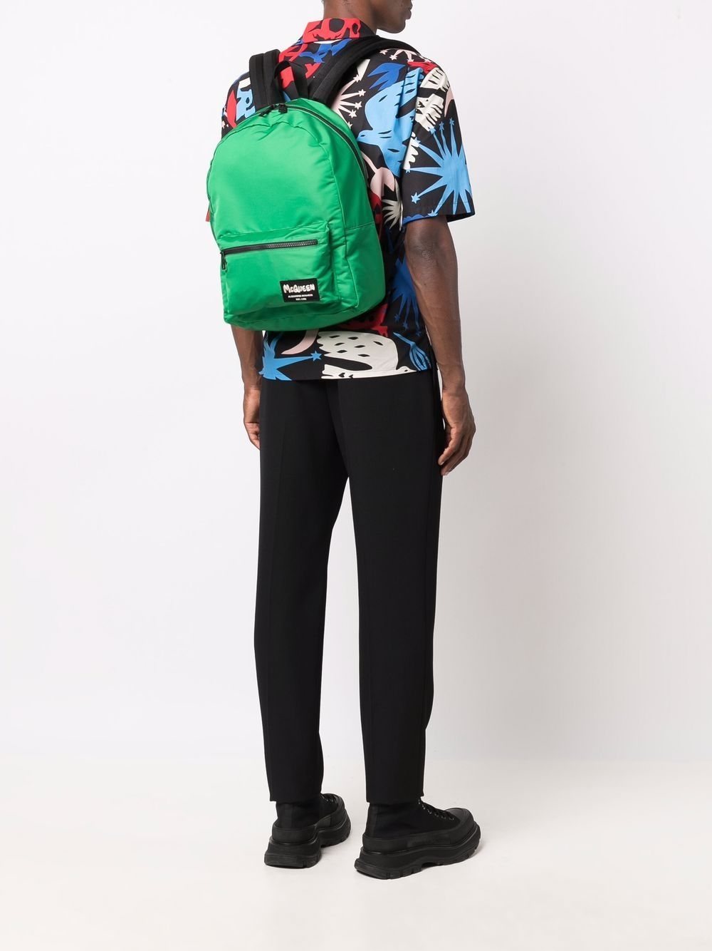Alexander Mcqueen Logo-patch Detail Backpack In Green