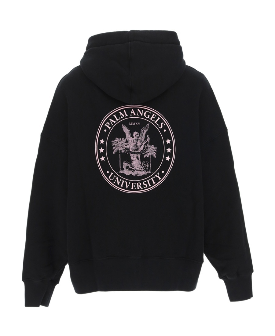 Palm Angels Black College Classic Hoodie In Black