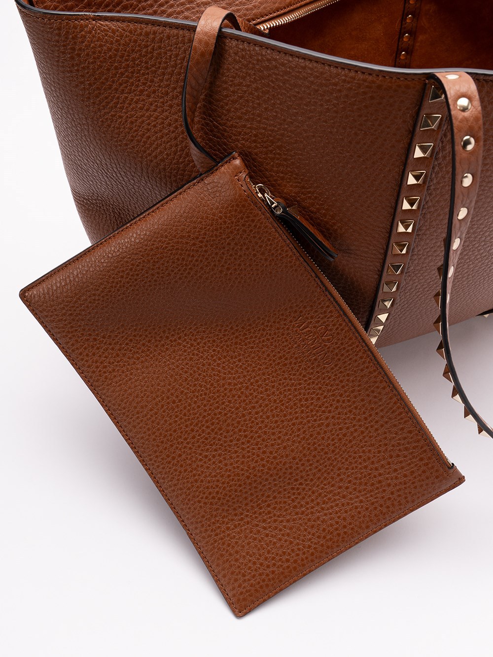Valentino Rockstud Medium Handbag In Brown