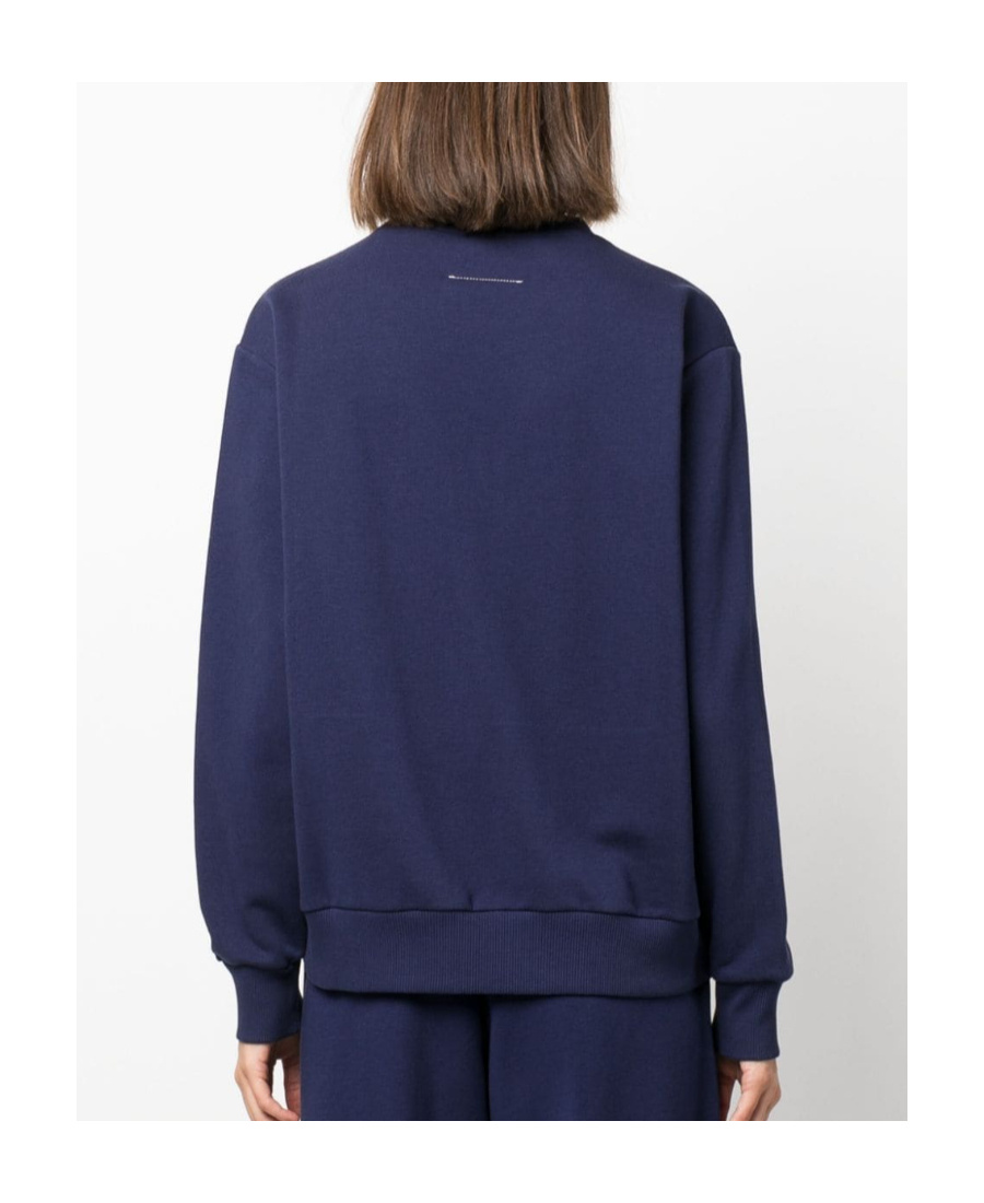 Shop Mm6 Maison Margiela Numbers-motif Jersey Sweatshirt In Blue
