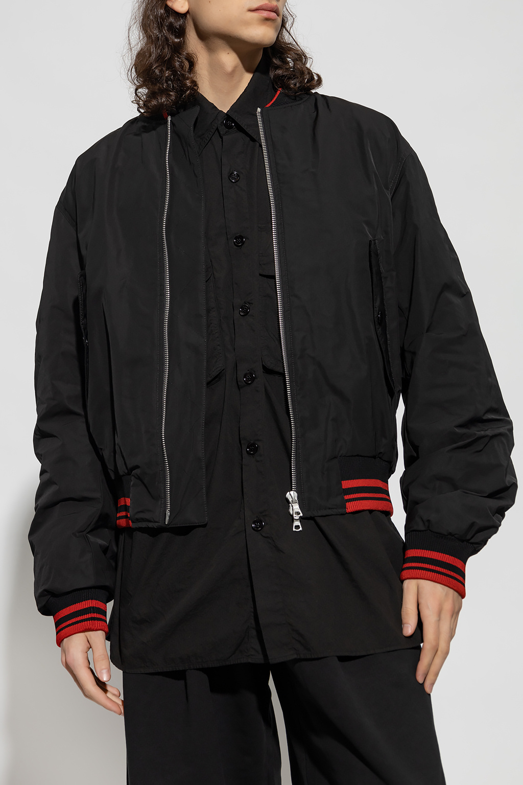 Dries Van Noten Standing Collar Casual Jacket In Black