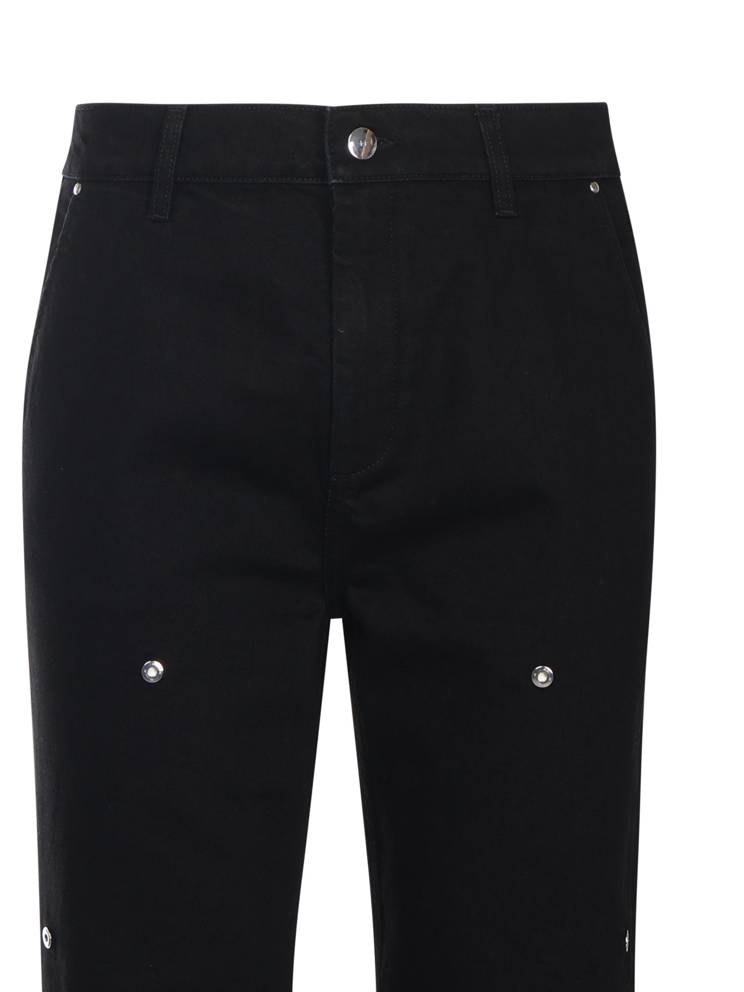 Heliot Emil Eyelets Detailed Denim Jeans In Black