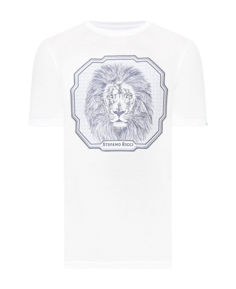 Stefano Ricci Logo Embroidery Detail Short-sleeved T-shirt In White