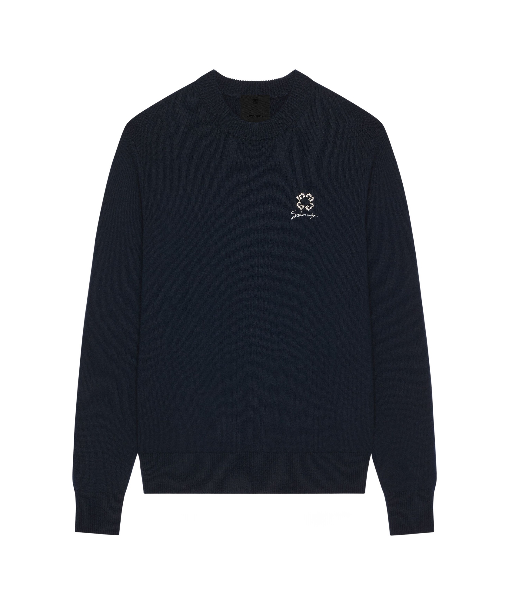 Givenchy Sweater In Wool Cashmere And Crystals With 4g Detail In Black