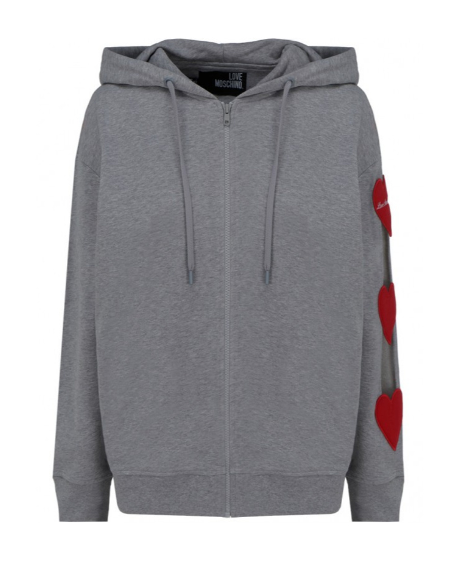 Moschino Logo And Hat Casual Jacket In Gray