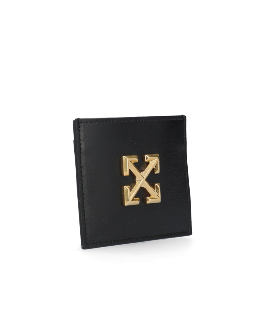 Off-white Jitney Leather Card Case In Black