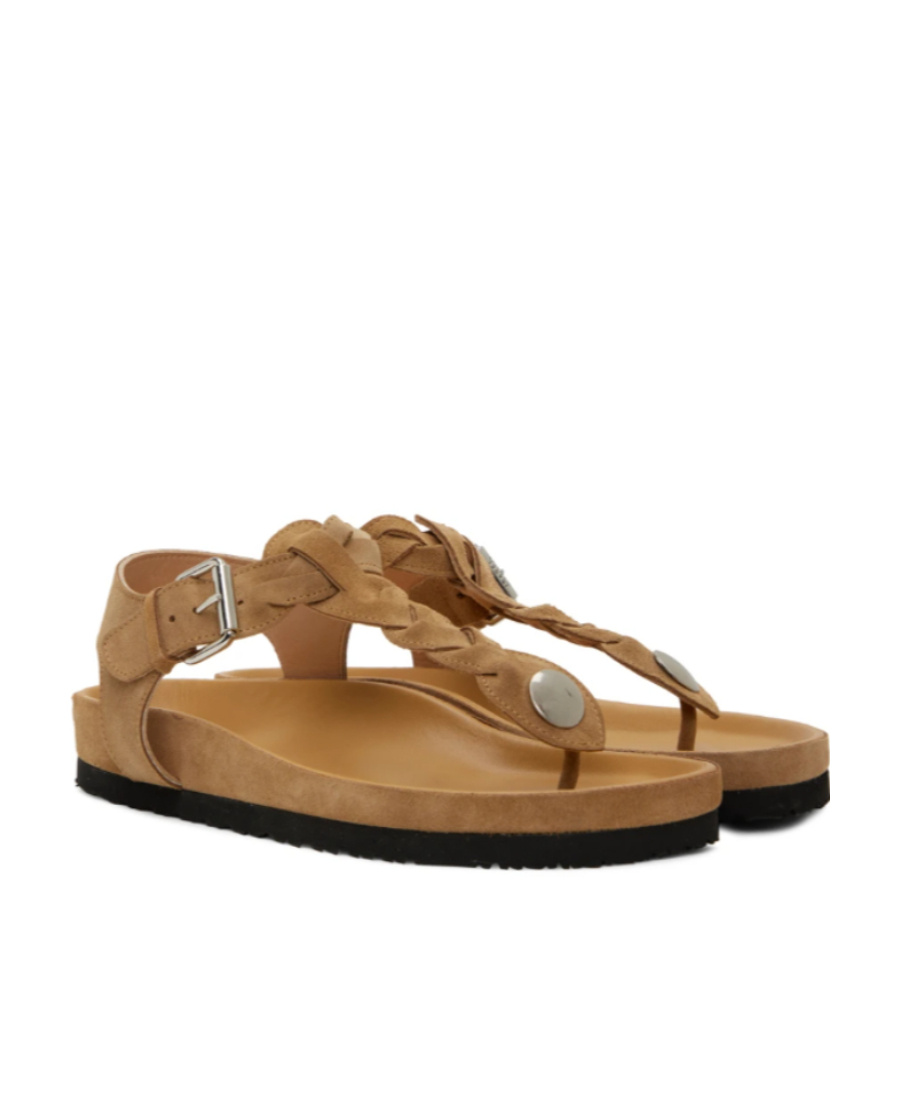 Isabel Marant Round Head Flat-soled Sandals In Brown