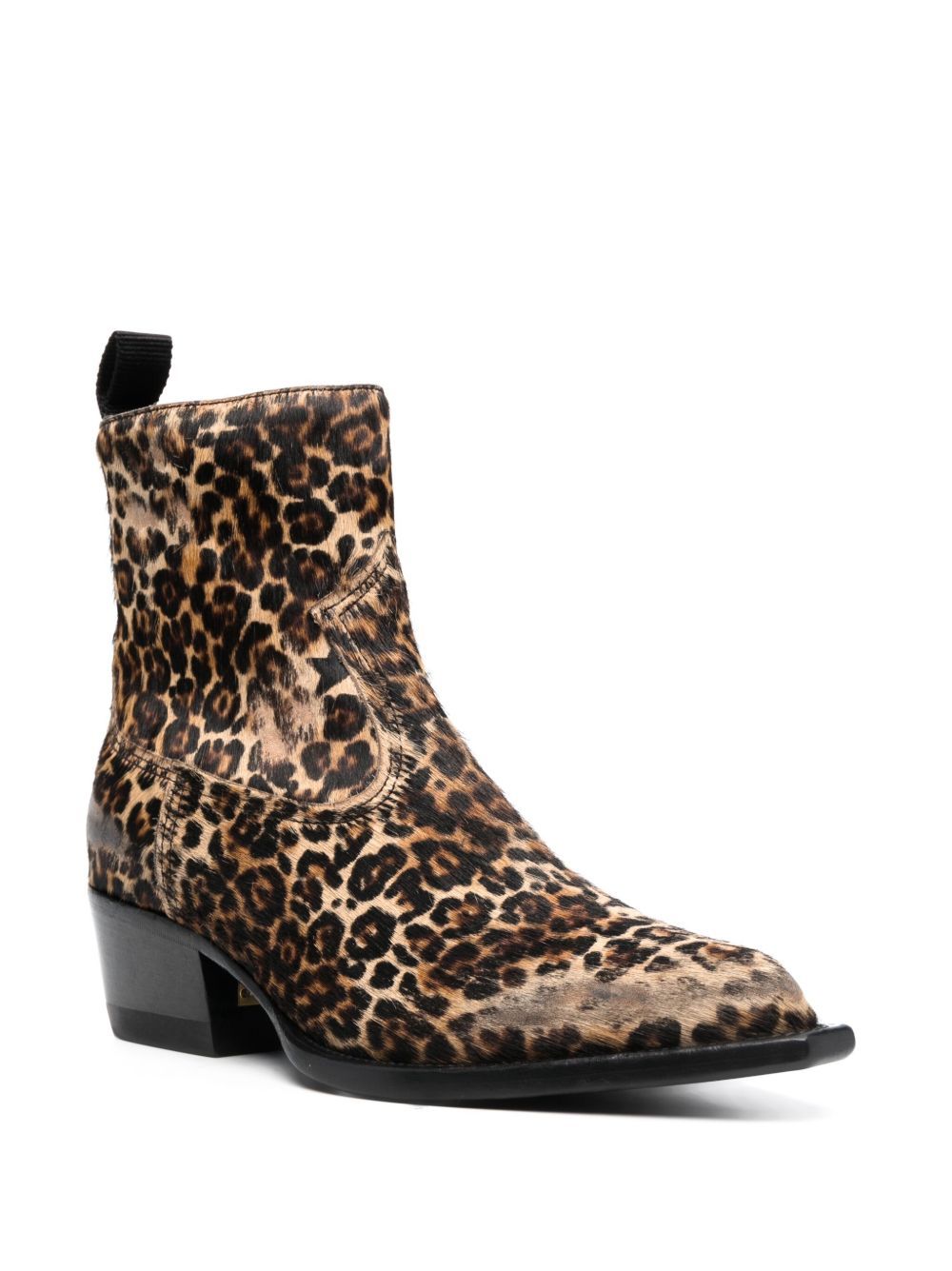 Golden Goose Leopard Print Pointed-toe Boots In Animal Print