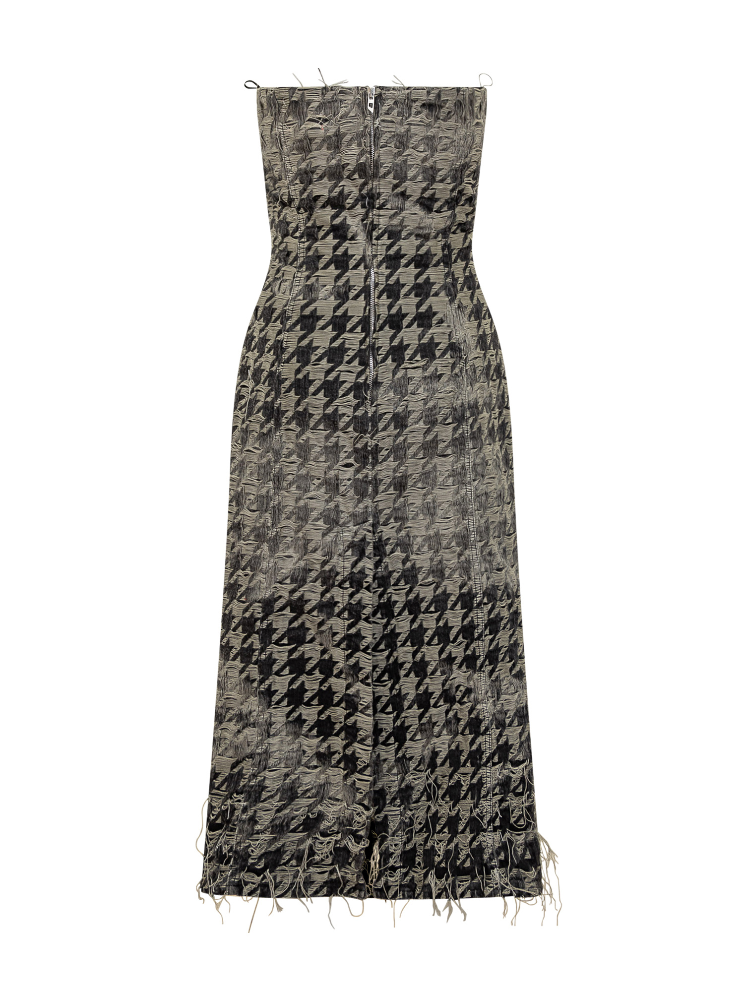 Diesel Long Pied De Poule Bustier Dress In Multi