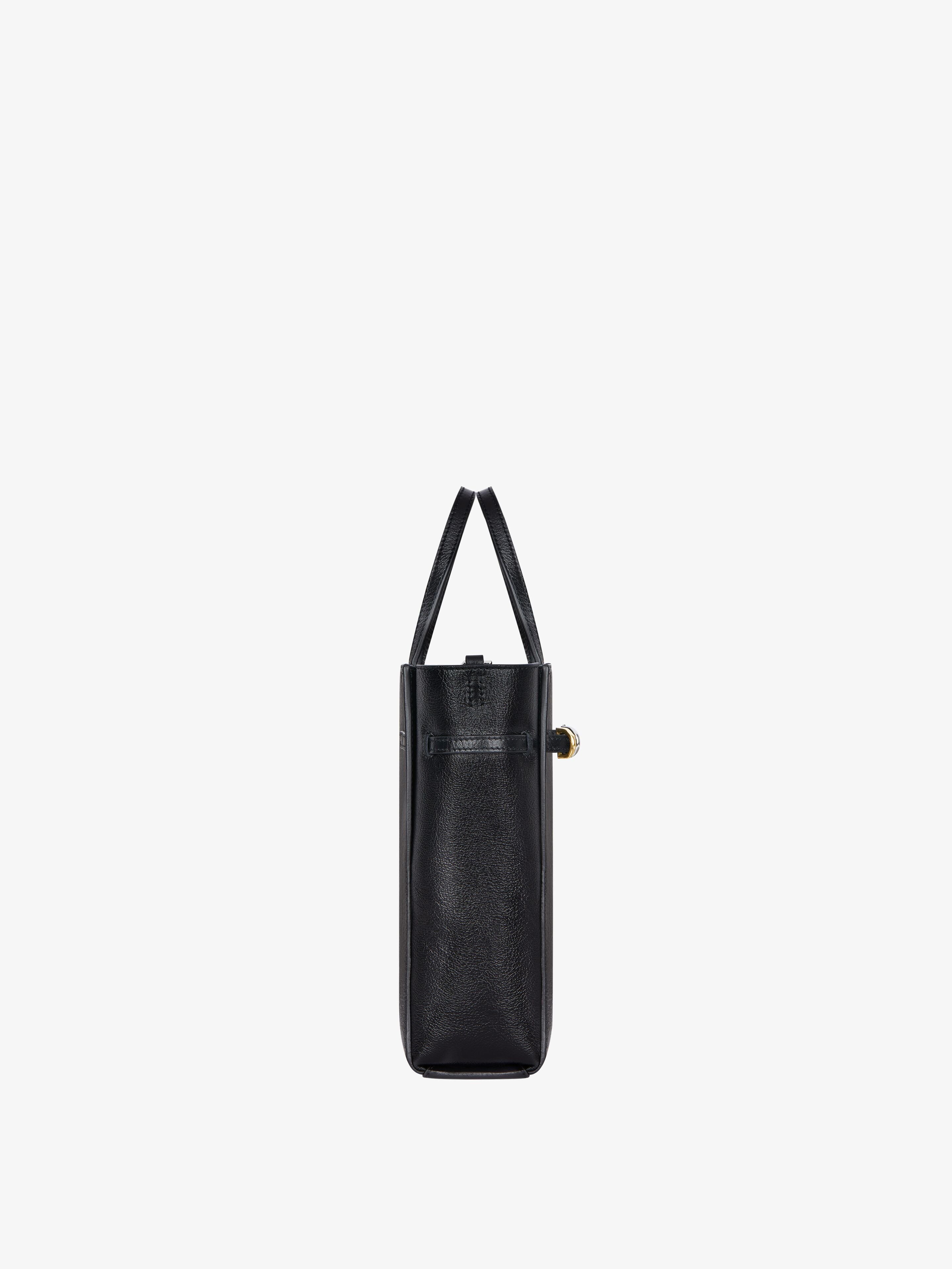 Givenchy Mini Voyou Grained Leather Tote Bag In Black