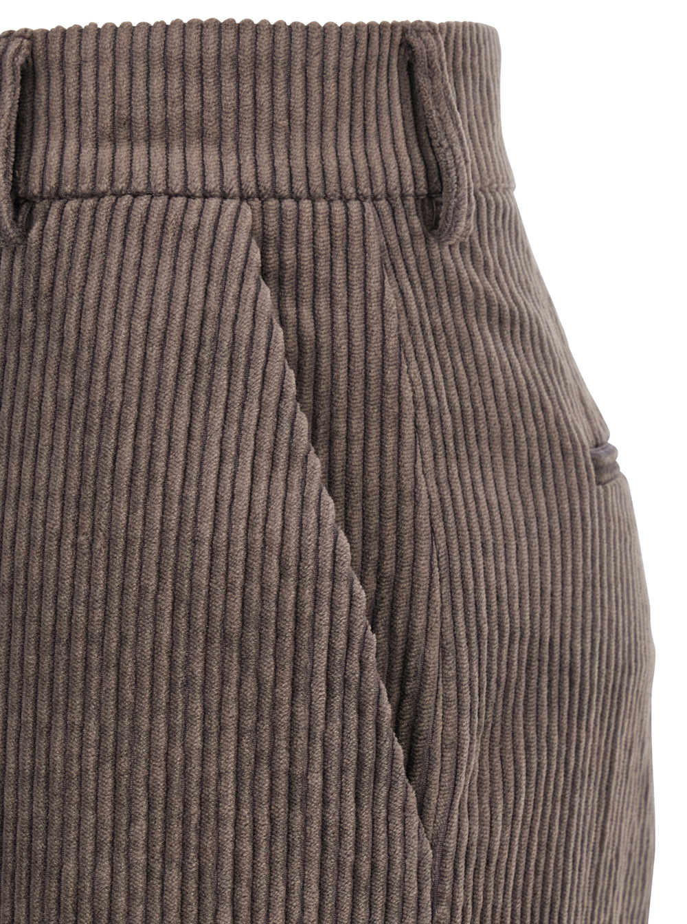 Antonelli Brown Trousers With Belt Loops In Velvet Woman In Black