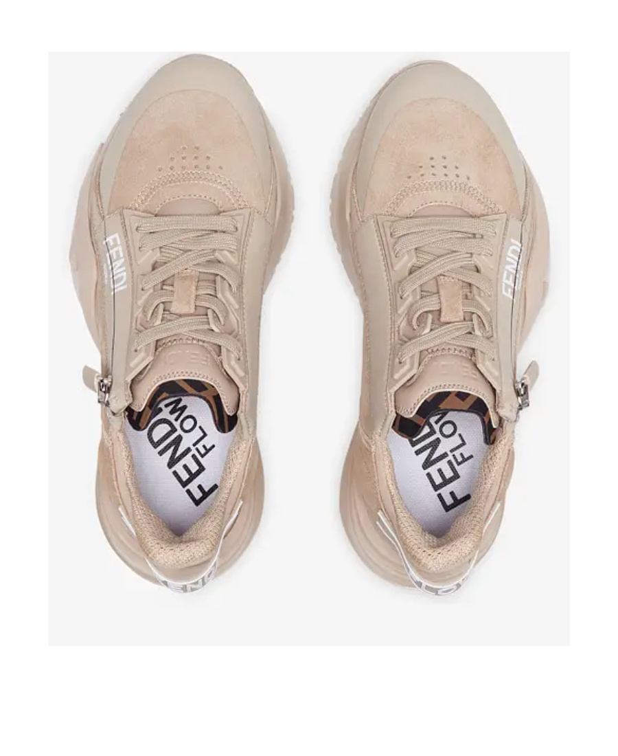 Fendi Flow Side-zip Trainer Sneakers In Nude