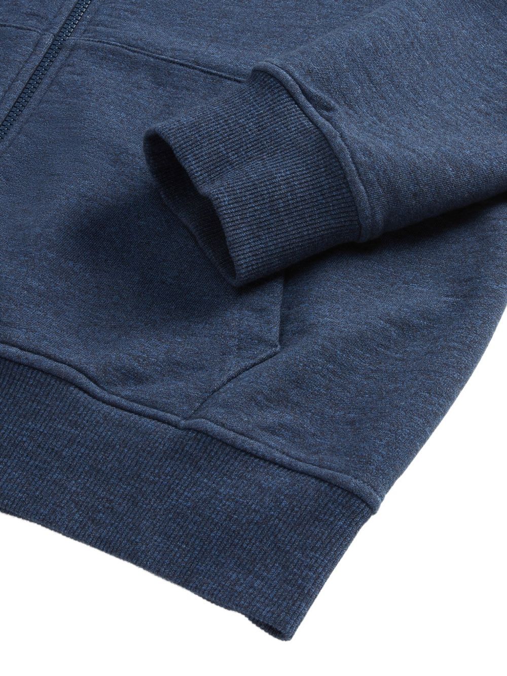Woolrich Cotton Zip-up Hoodie With Adjustable Drawstring And Front Pockets In Blue