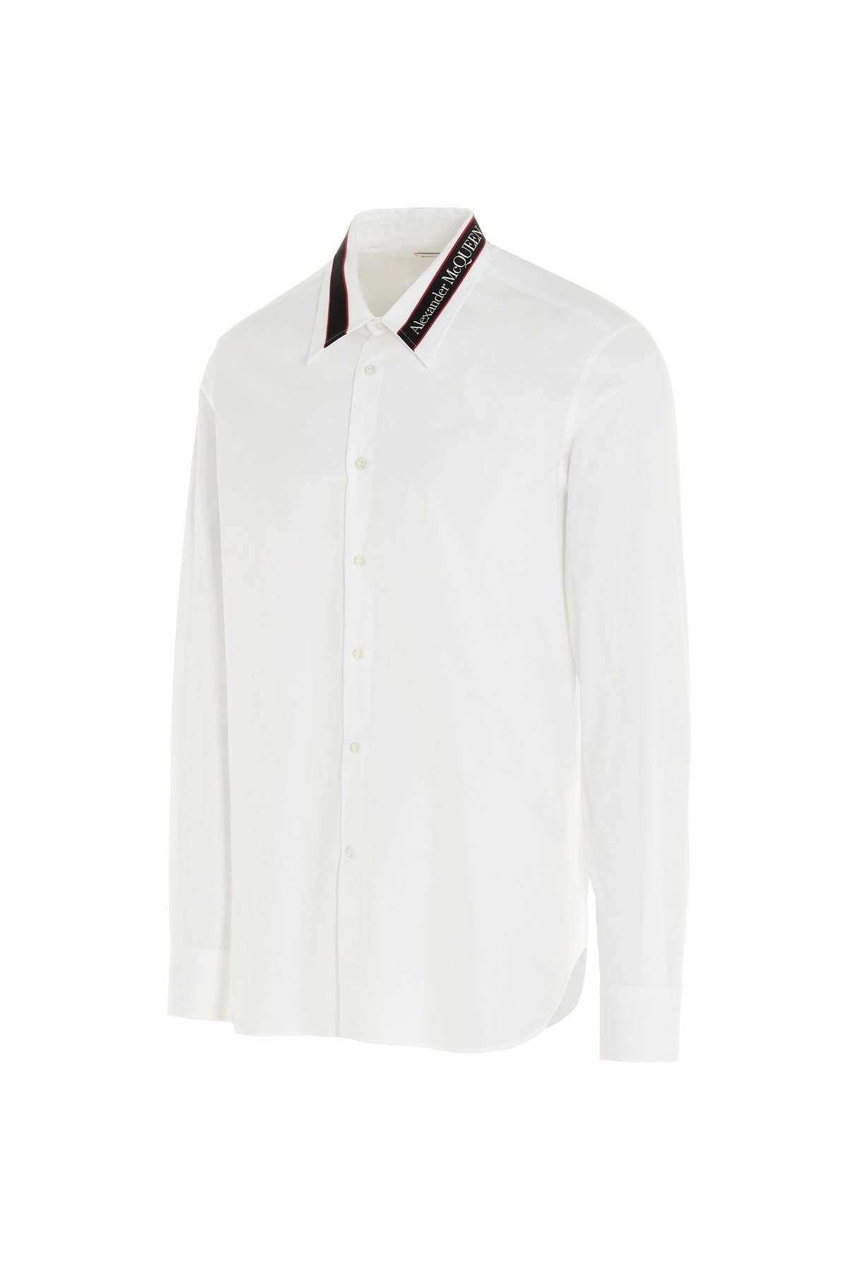Alexander Mcqueen Cotton Shirt With Logo Detail In White