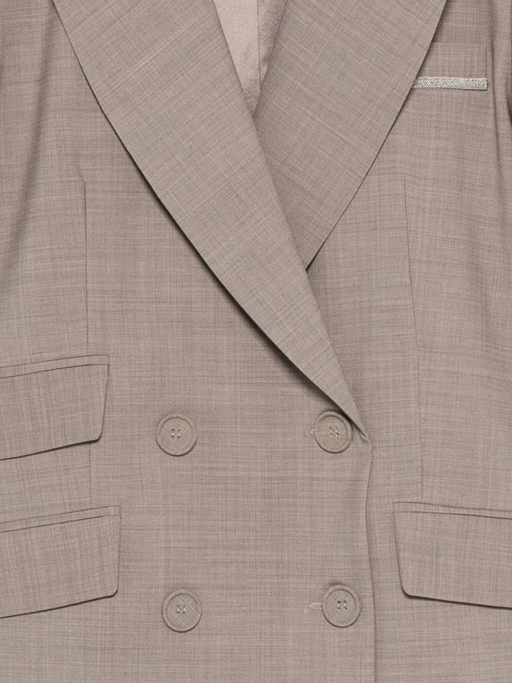 D Exterior Double-breasted Flap-pocket Jacket In Brown