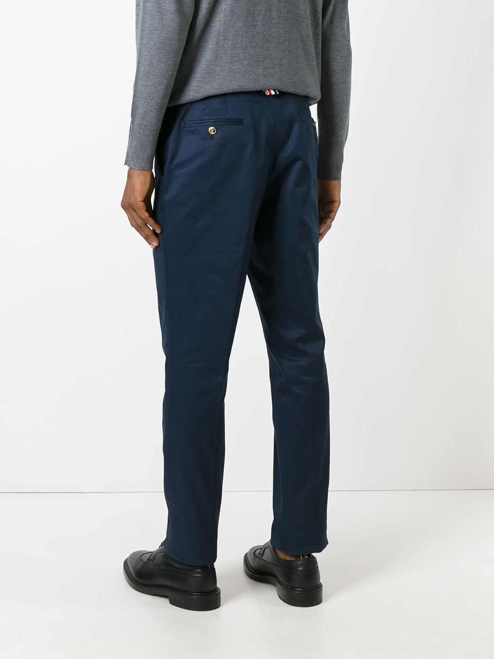Thom Browne Twill Casual Pants In Black