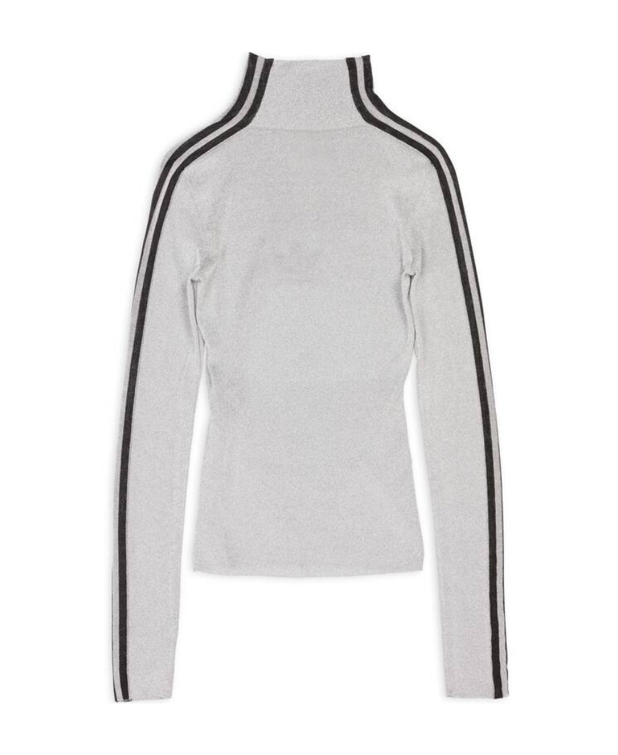 Balenciaga X Adidas Mock-neck Lurex T-shirt In White