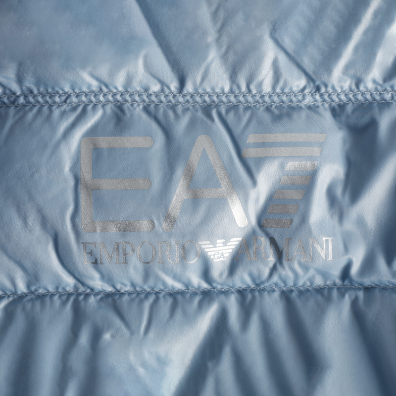 Ea7 Logo Details Down Jacket In Blue