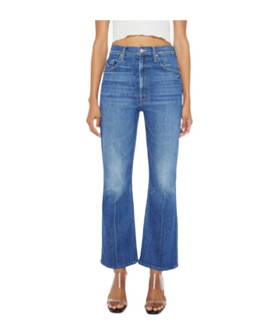 Mother The Hustler Roller Ankle Wide Leg Jeans In Blue