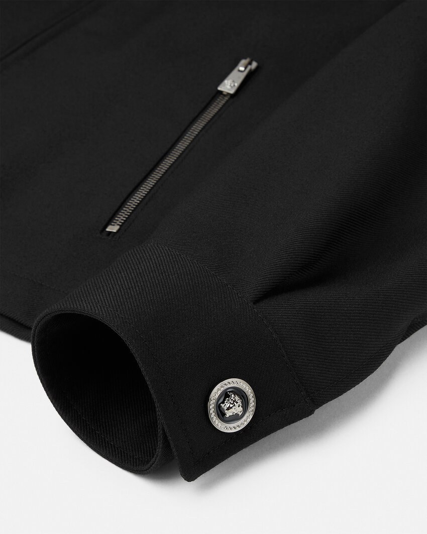 Versace Medusa Head-embroidered Jacket In Black