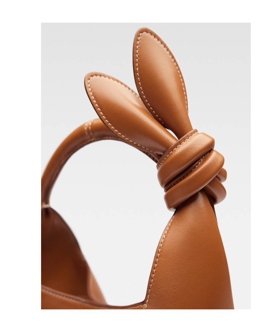 Jacquemus Mini Knotted Bucket Bag In Brown