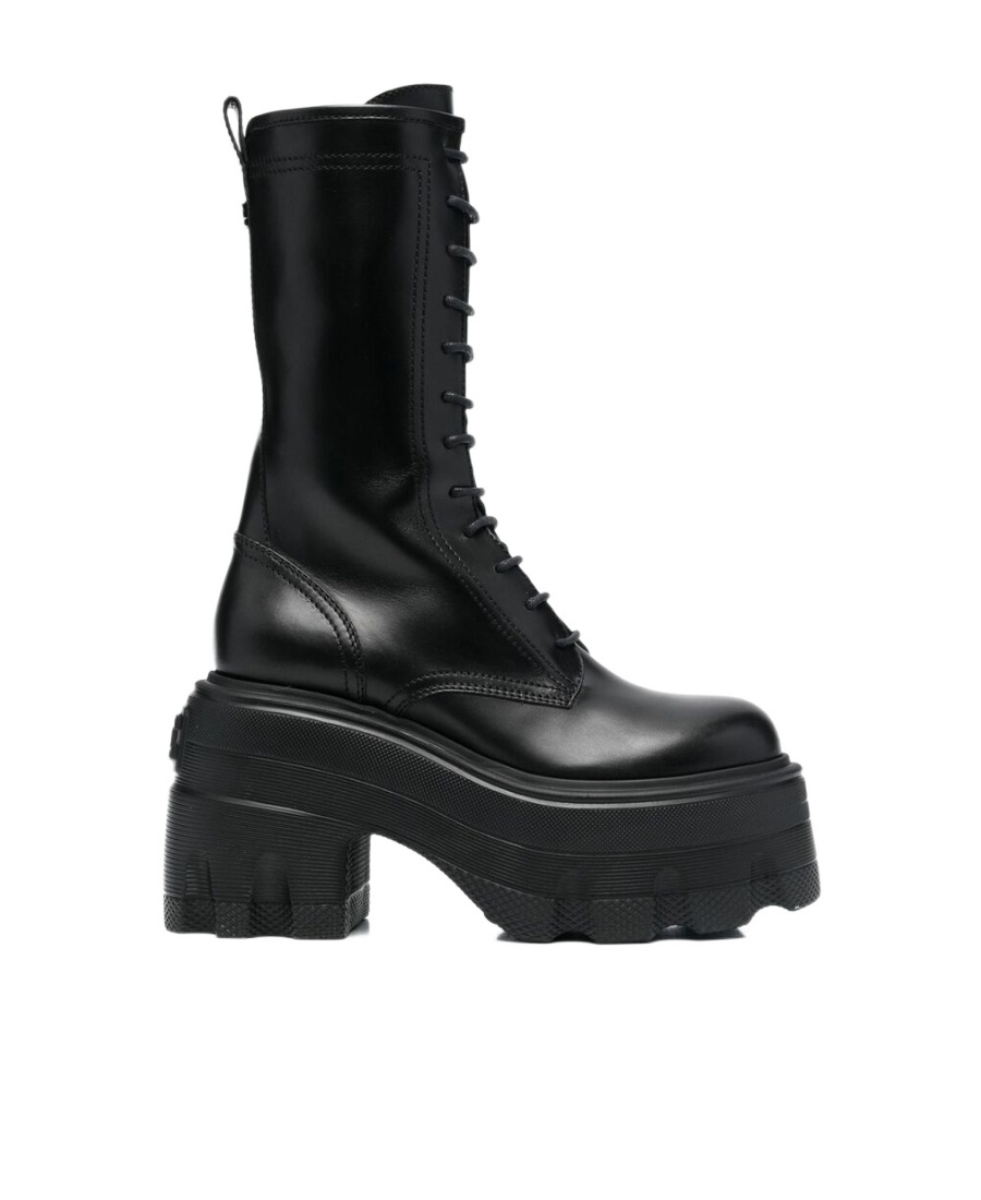 Casadei Chunky Sole Lace-up Boots In Black