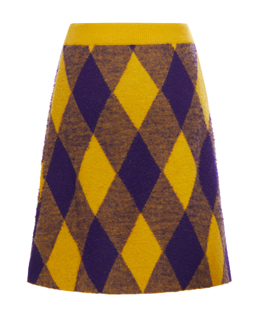 Burberry Argyle Check-pattern Knitted Skirt In Multicolor