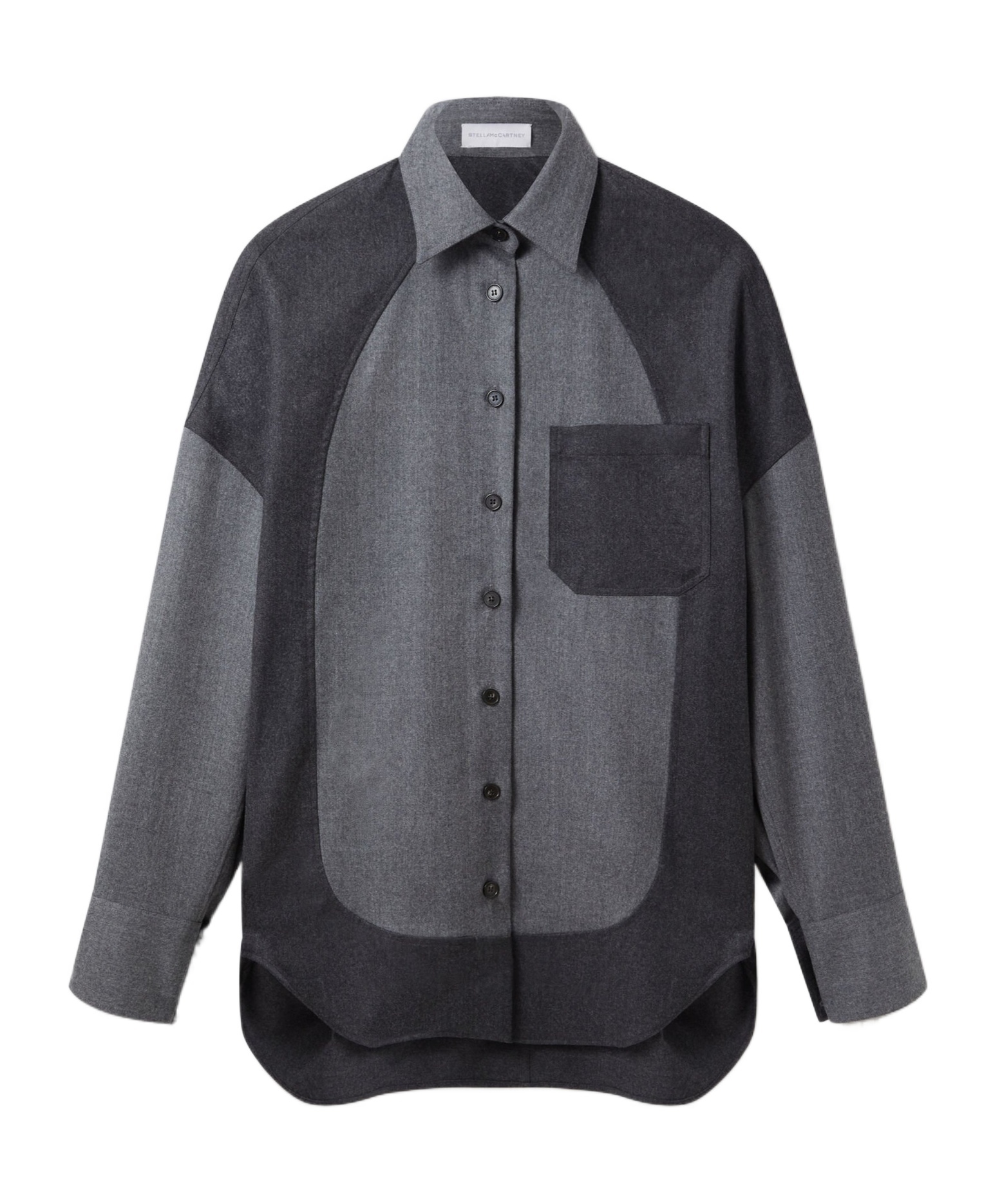 Stella Mccartney Oversized Shirt With Patches In Gray