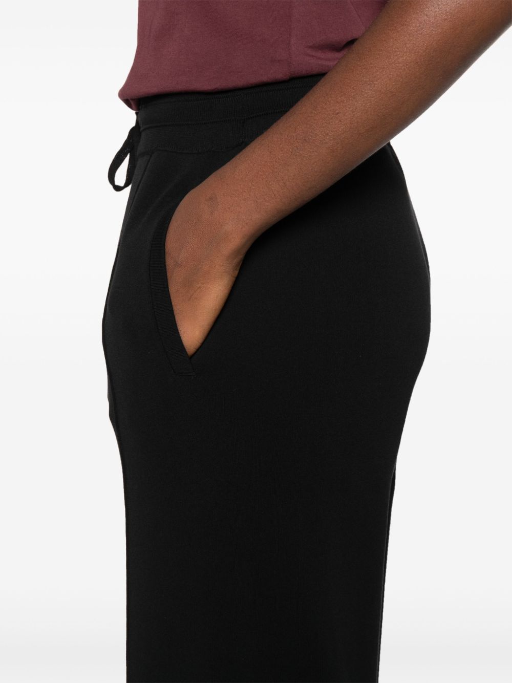 Pinko Wide-leg Trousers In Stretch Cotton Blend Techno Fabric In Black