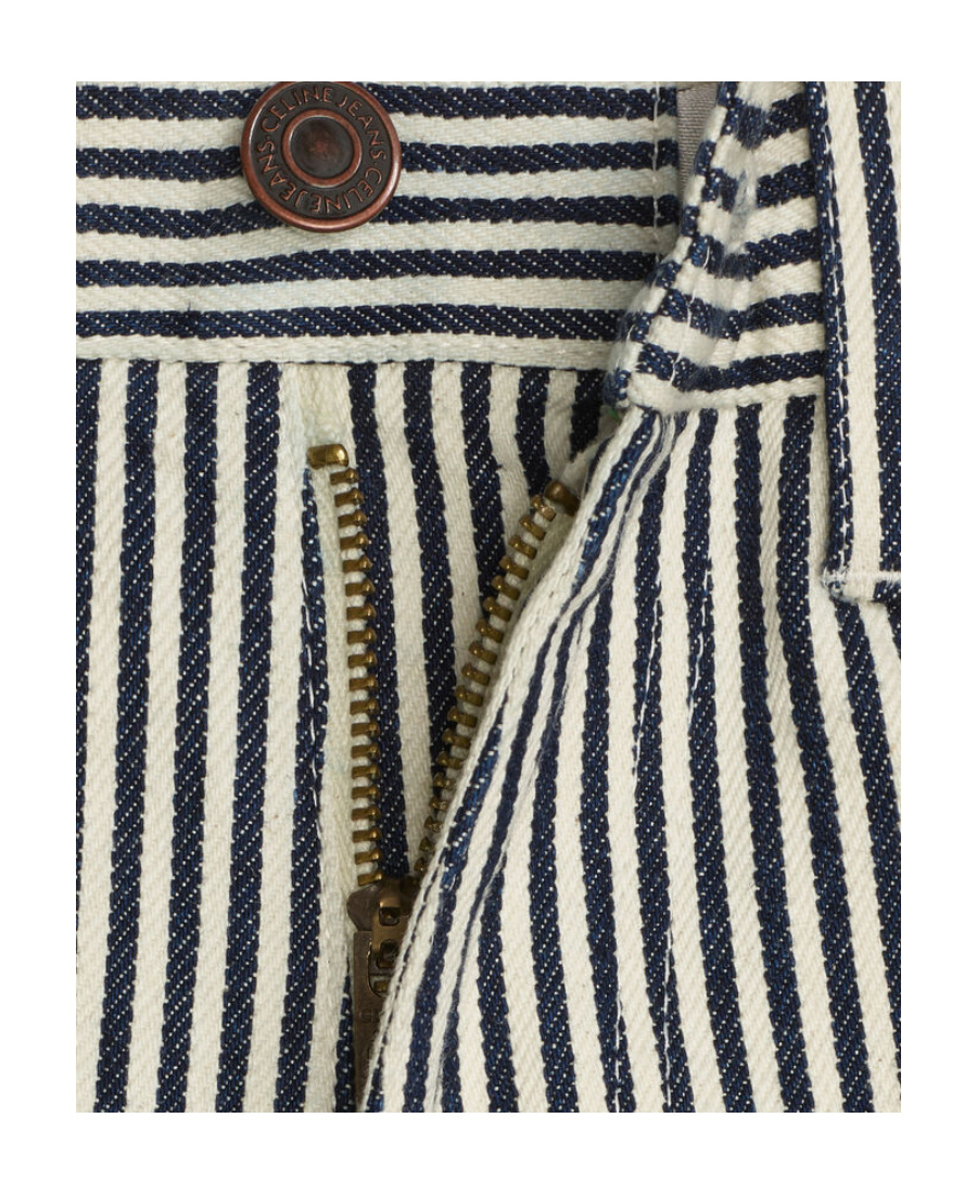 Celine Cotton Striped Jeans In Black
