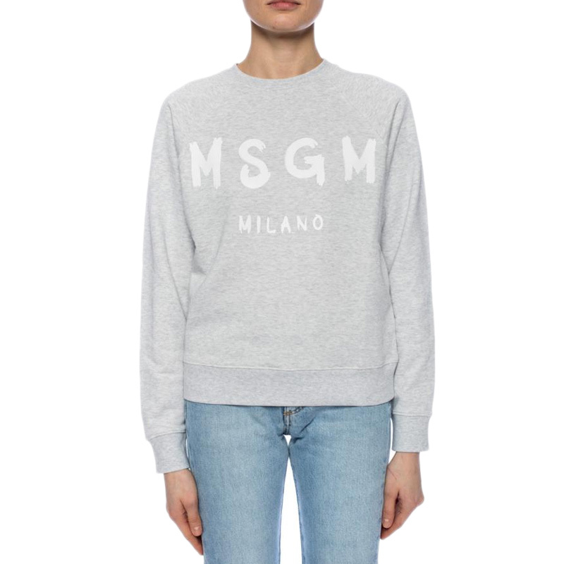 Msgm Round-necked Sweater In White